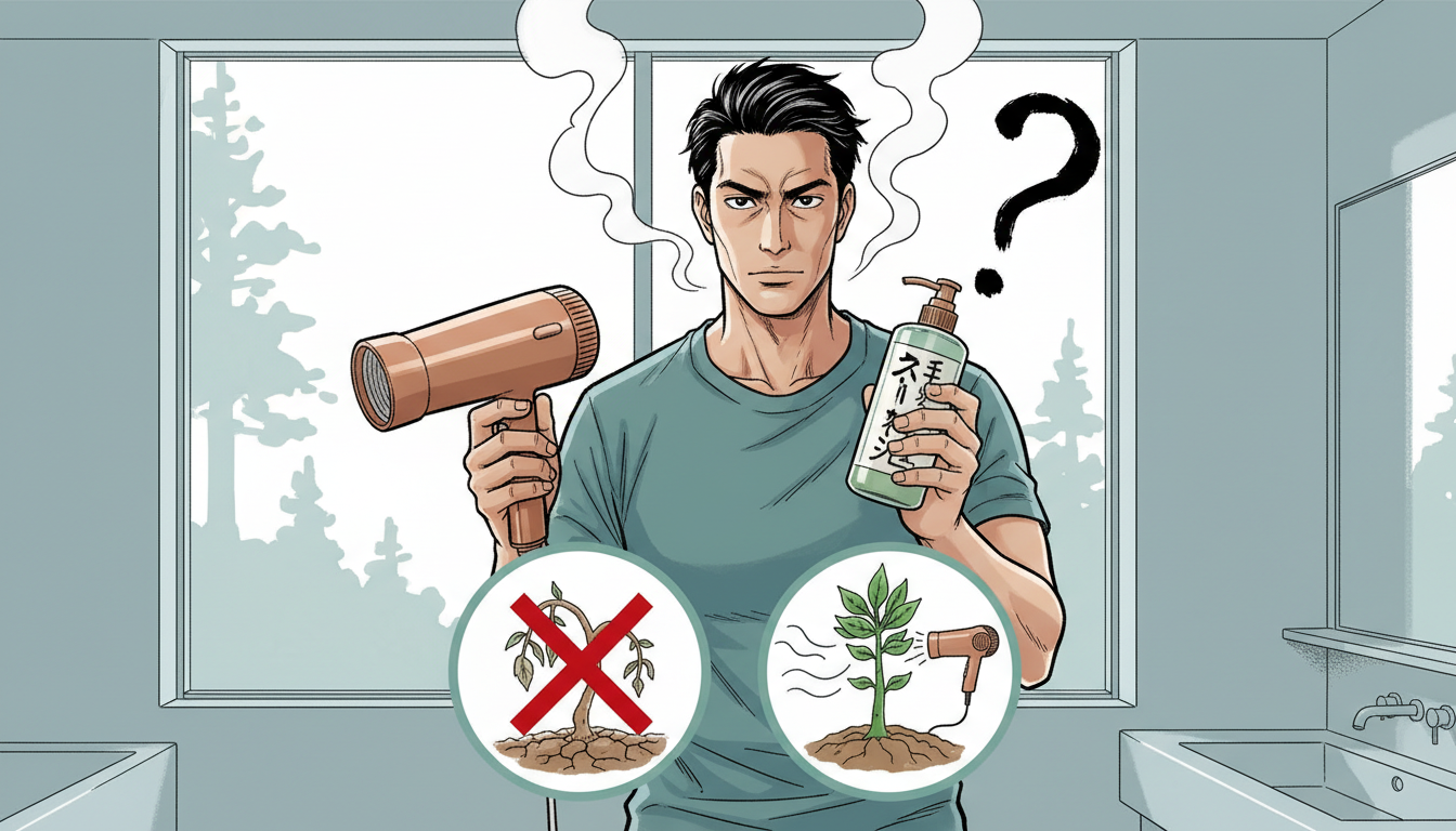 【フィンジア 塗った後 ドライヤー タイミング】自然乾燥は逆効果？育毛剤ユーザーが勘違いしている盲点