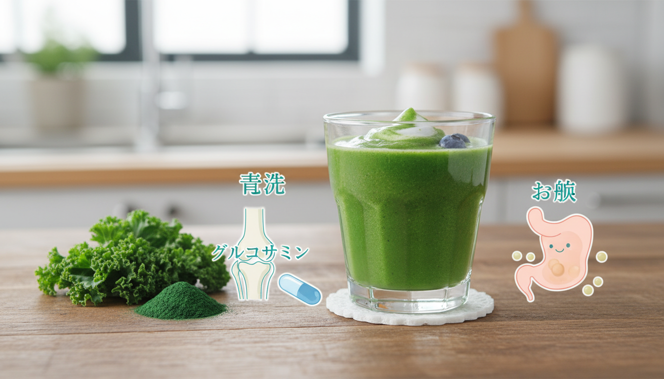 【もうサプリを増やさない】トリプルワン 青汁 グルコサミン ヒアルロン酸で“美容・関節・お腹”を1杯同時ケア