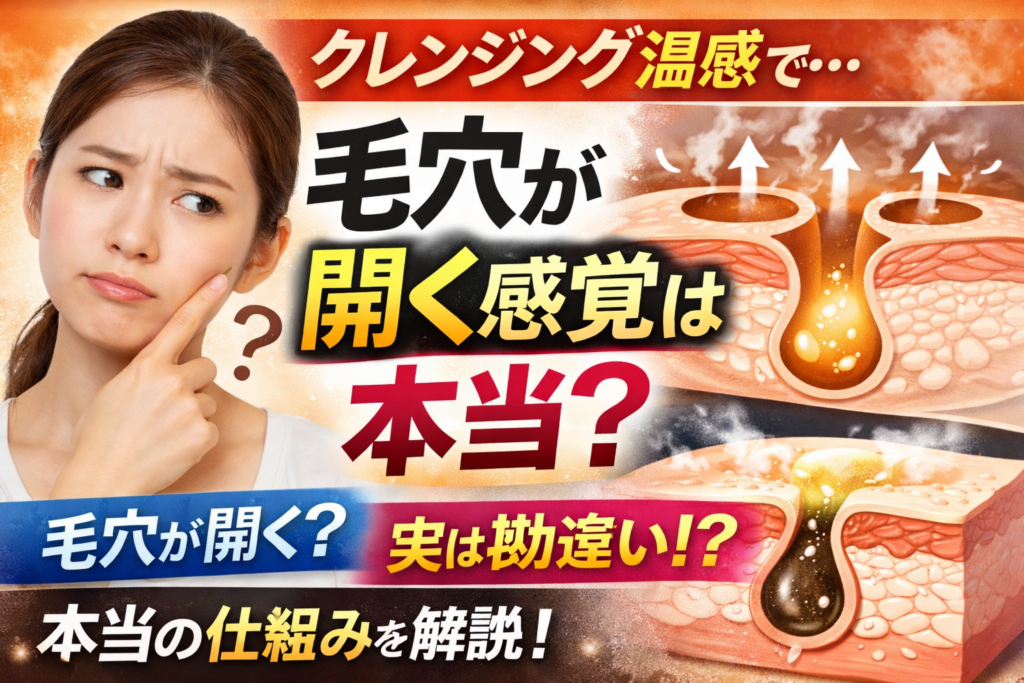 クレンジング 温感 毛穴 開く 感覚は本当？実は“開く”は勘違いだった話